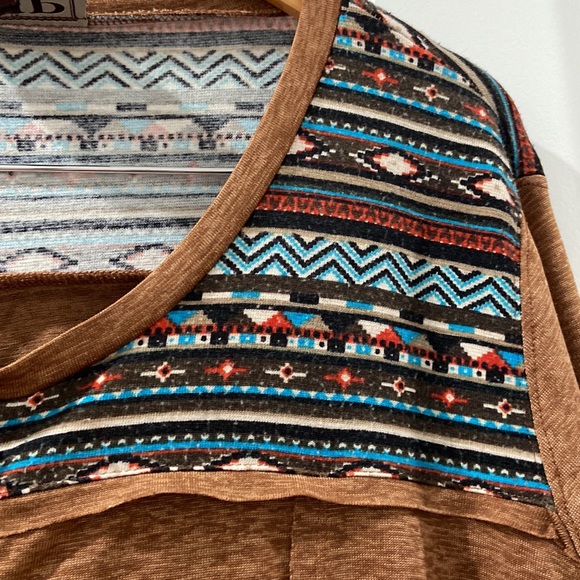 Cowgirl up Western long sleeve Aztec print XXL two flaws - Picture 10 of 14